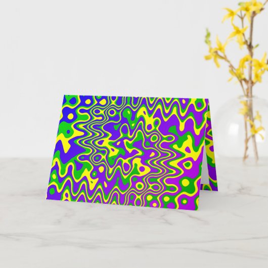 [Lava Lamp] Op-Art Zwemmen & Stippen Alle keren Kaart (Gele Bloem)