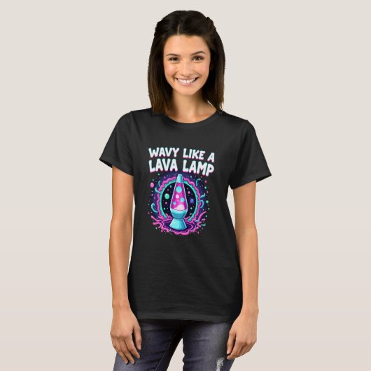 Lava Lamp Retro Esthetische Psychedelische Groovy T-shirt (Voorkant volledig)