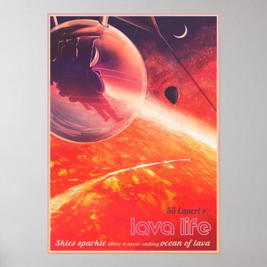 LAVA LIFE bij Planet 55 Cancri e NASA JPL Space Poster (Voorkant)