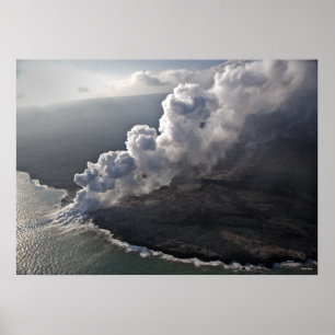 Lava ontmoet het Zee - Hawaii Poster
