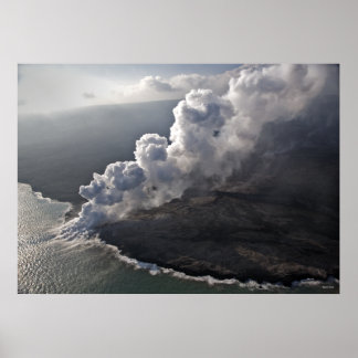 Lava ontmoet het Zee - Hawaii Poster