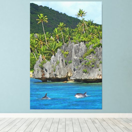 LAVA PALM 40x60 Canvas Afdruk (Insitu (Houten vloer))