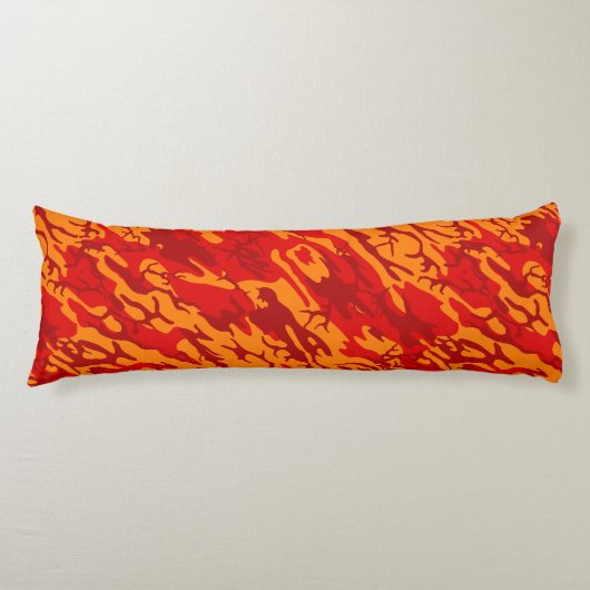 Lava Red Camo Body Pillow Lichaamskussen (Voorkant)