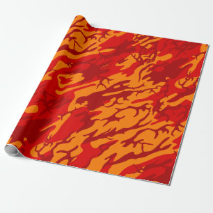 Lava Red Camo Cadeaupapier