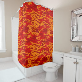 Lava Red Camo Douchegordijn