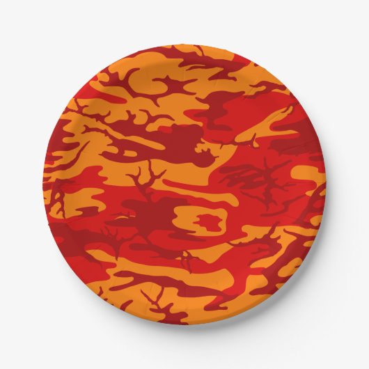 Lava Red Camo Papieren Bordje (Voorkant)