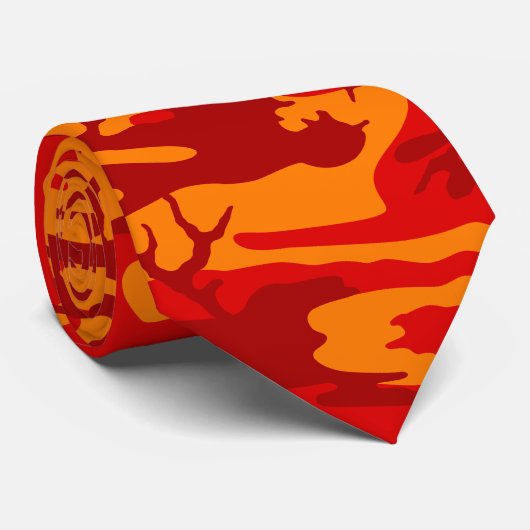 Lava Red Camo Stropdas (Opgerold)