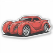 Lava Red Spiral Hotrod Toon Sticker (Voorkant)