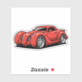 Lava Red Spiral Hotrod Toon Sticker (Vel)