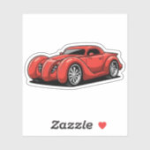 Lava Red Spiral Hotrod Toon Sticker (Vel)