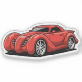 Lava Red Spiral Hotrod Toon Sticker (Voorkant)