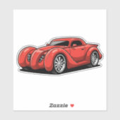 Lava Red Spiral Hotrod Toon Sticker (Vel)