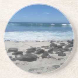 Lava Rock Beach Ocean Waves Zandsteen Onderzetter