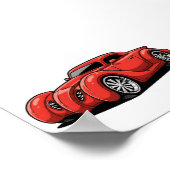 Lava Rode Spiraal Hotrod Toon Poster (Hoek)