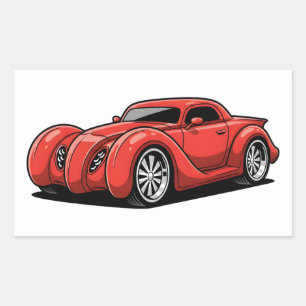 Lava Rode Spiraal Hotrod Toon Rechthoekige Sticker