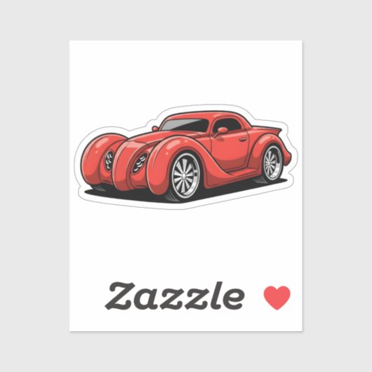 Lava Rode Spiraal Hotrod Toon Sticker (Vel)