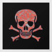 Lava Schedel zwart sq lg venster vastklampen terug Raamsticker (Vel)