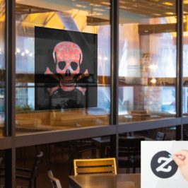 Lava Schedel zwart sq lg venster vastklampen terug Raamsticker