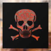 Lava Schedel zwart sq lg venster vastklampen terug Raamsticker (Vel 2)