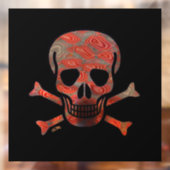 Lava Schedel zwart sq venster vastklampen voorste  Raamsticker (Vel 2)