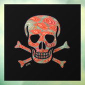 Lava Schedel zwart sq venster vastklampen voorste  Raamsticker (Vel 3)