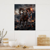 Lava Skull Ram Highlands Poster (Keuken)