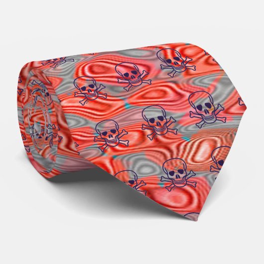 Lava Skulls necktie Stropdas (Opgerold)