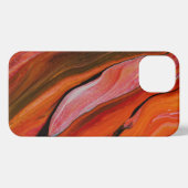 Lava-stroom in verschillende tinten rood iPhone hoesje (Achterkant horizontaal)