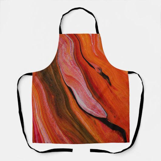 Lava-stroom in verschillende tinten rood schort (Voorkant)