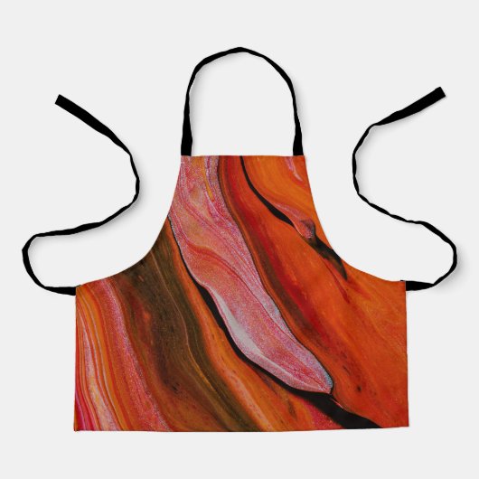 Lava-stroom in verschillende tinten rood schort (Voorkant)