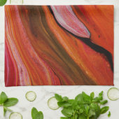 Lava-stroom in verschillende tinten rood theedoek (Gevouwen)