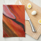 Lava-stroom in verschillende tinten rood theedoek (Quarter Fold)