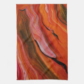 Lava-stroom in verschillende tinten rood theedoek (Verticaal)