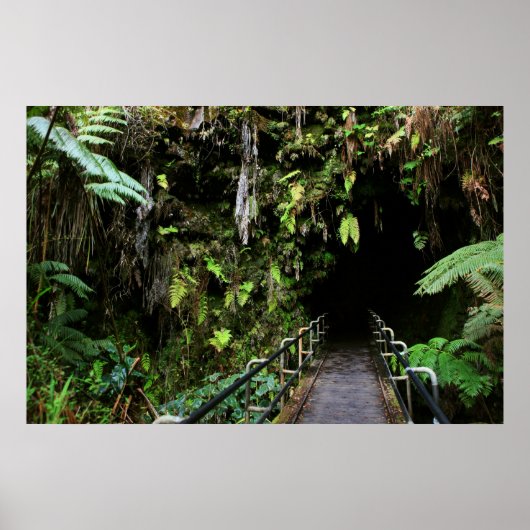 lava tube kilauea krater grote vulkaan poster (Voorkant)