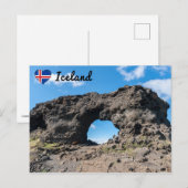 Lava venster bij Dimmuborgir, Myvatn gebied - IJsl Briefkaart (Voorkant / Achterkant)