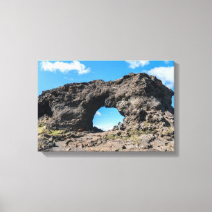 Lava venster bij Dimmuborgir, Myvatn gebied - IJsl Canvas Afdruk