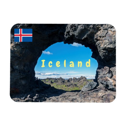 Lava-venster in Dimmuborgir, gebied Myvatn - IJsla Magneet (Horizontaal)