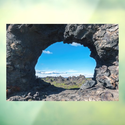 Lava-venster in Dimmuborgir, gebied Myvatn - IJsla Raamsticker (Vel 3)