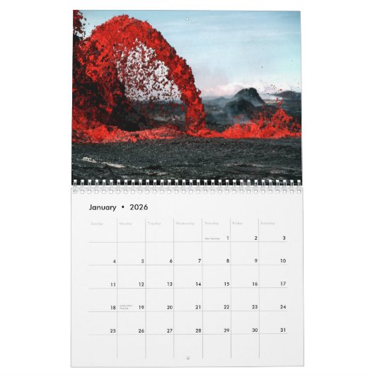 Lava Volcano Wall Agenda Kalender (Jan 2026)
