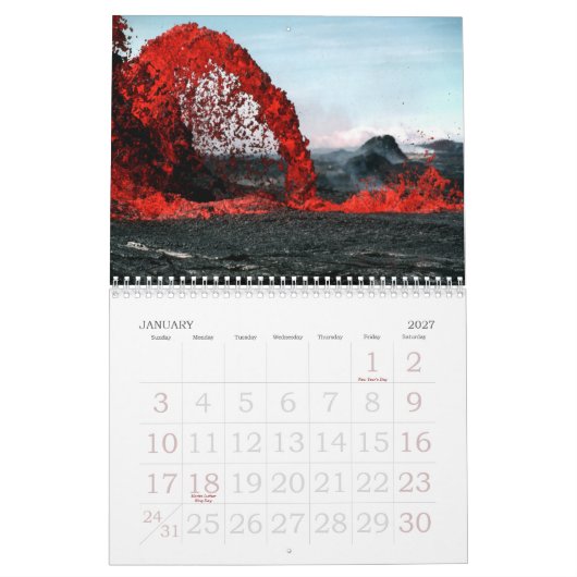 Lava Volcano Wall Agenda Kalender (Jan 2027)
