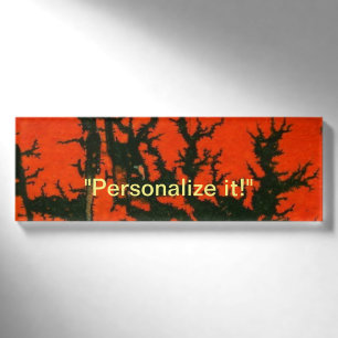 Lava, vuur, warm rood en zwart, abstract ontwerp naambadge