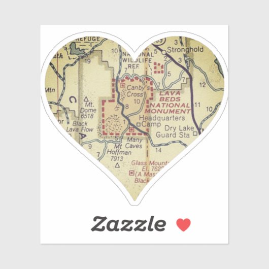 Lavabedden Nationaal Monument Kaart Sticker (Vel)