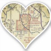 Lavabedden Nationaal Monument Kaart Sticker (Voorkant)