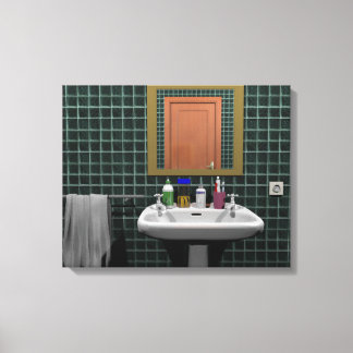 Lavabo en cuarto de baño canvas afdruk