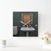 Lavabo en cuarto de baño vierkante klok (Huis)
