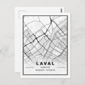 Laval Quebec Canada Travel City Map Briefkaart (Voorkant / Achterkant)