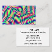 Lavalamp Acryl Giet Effect in Roze Paarse Cyaan Visitekaartje (Voorkant / Achterkant)