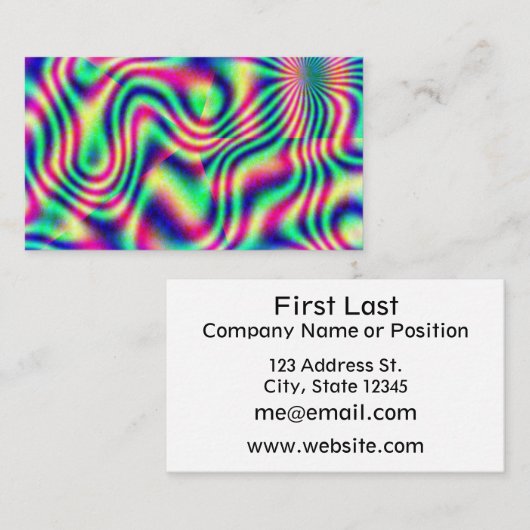 Lavalamp Acryl Giet Effect in Roze Paarse Cyaan Visitekaartje (Voorkant / Achterkant)