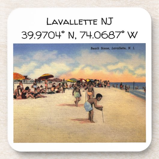 Lavallette NJ Map coördineert stijl Bier Onderzetter (Voorkant)