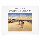 Lavallette NJ Map coördineert  stijl Foto Afdruk (Voorkant)